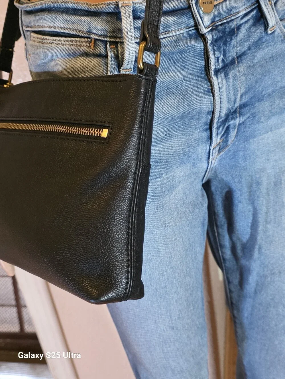 Fossil Fiona Small Black Leather Shoulder/Crossbody Bag EUC